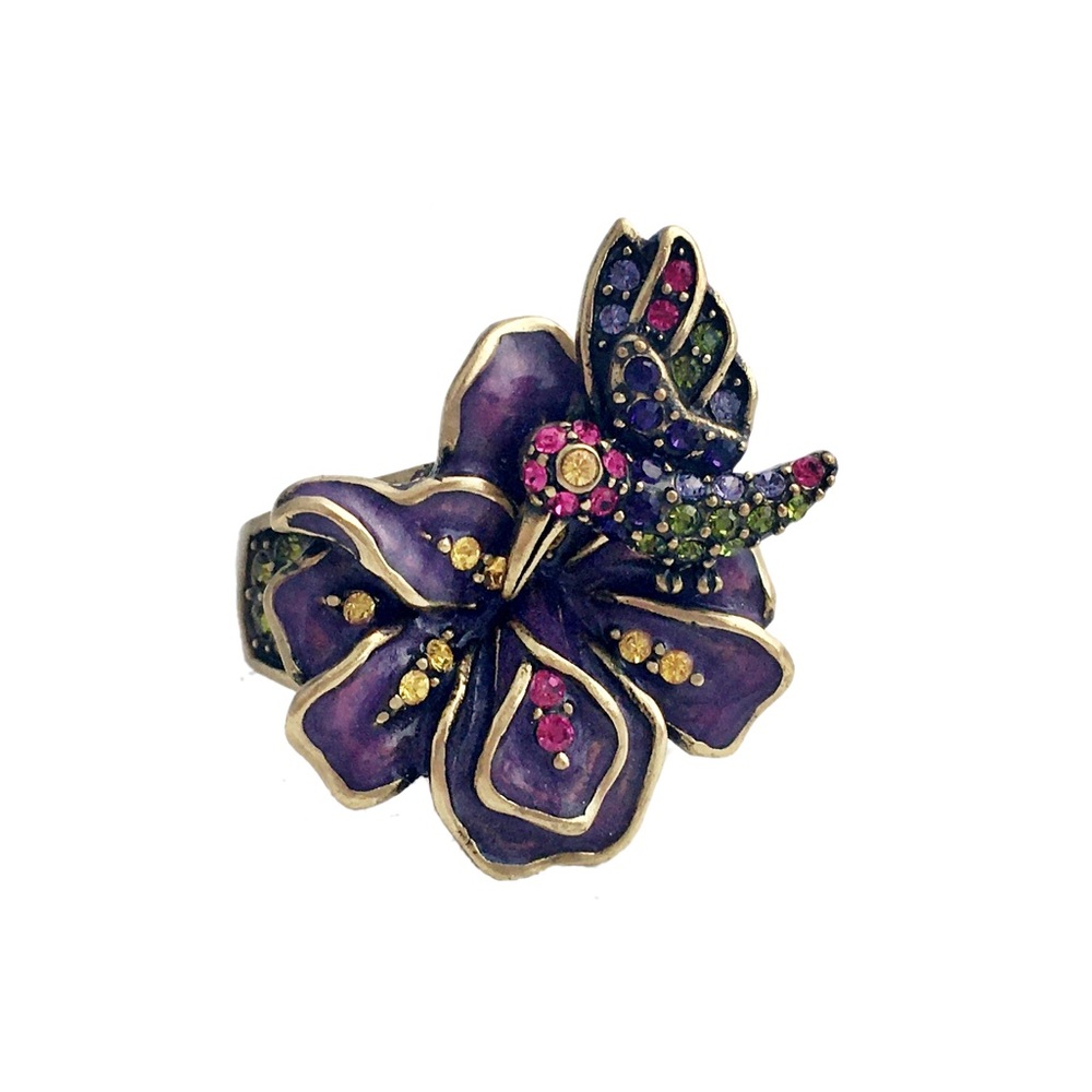 Heidi Daus Hummingbird Floral Rhinestones Ring